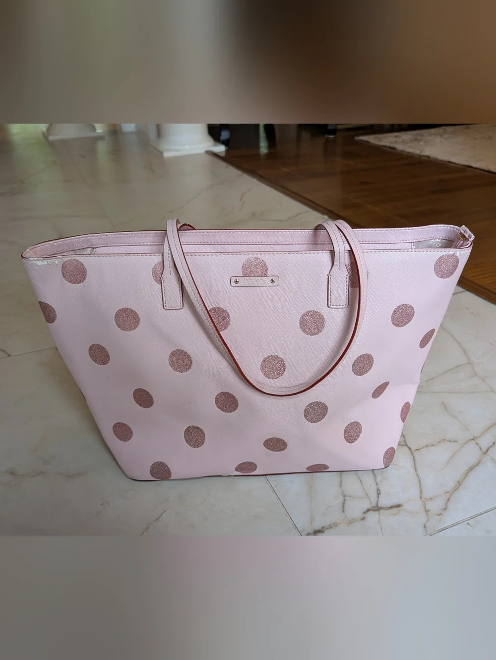 Kate Spade | Haven Lane Hani Plum Dawn Glitter Polka Dots Tote
